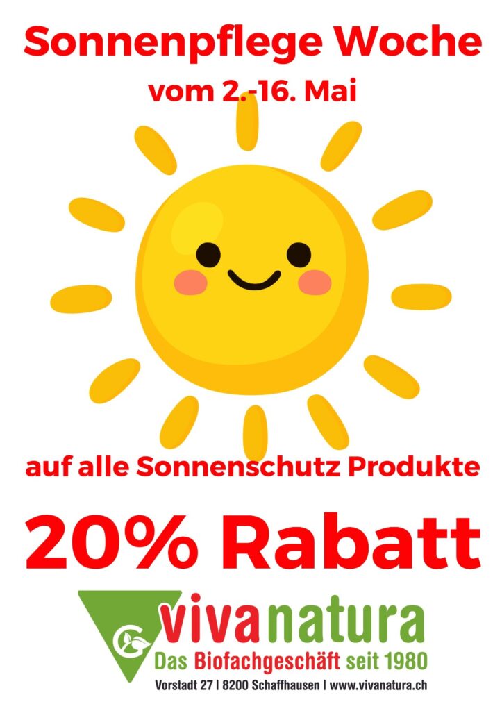 20% Rabatt auf Sonnenschutz Produkte :-)